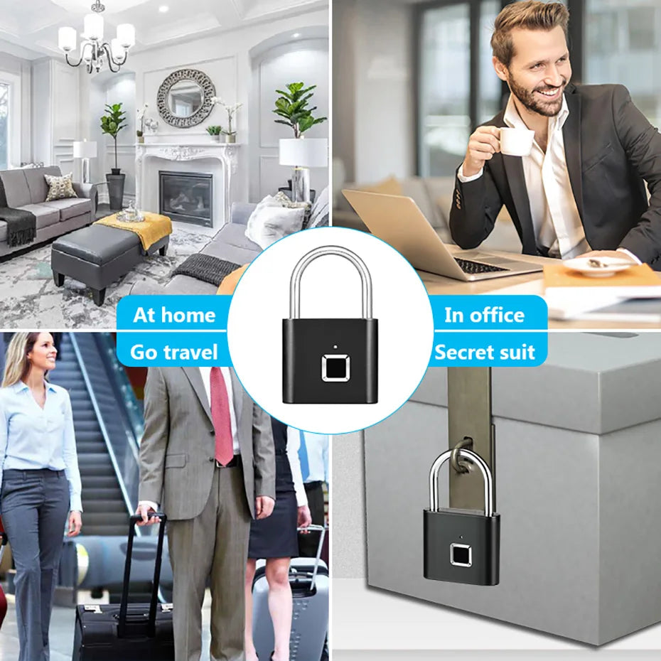 SEP Smart Fingerprint Padlock Waterproof Biometric Zinc Alloy Lock with Rechargeable Battery