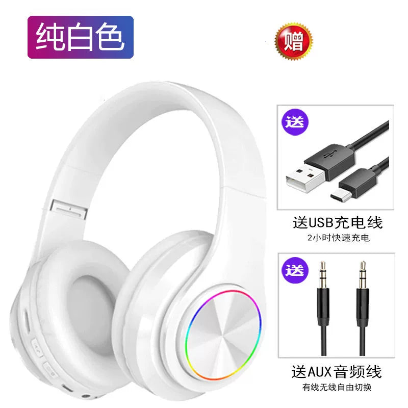 Bluetooth Headphone Head-Mounted with Microphone Mobile Phone Computer Universal Headset like Subwoofer