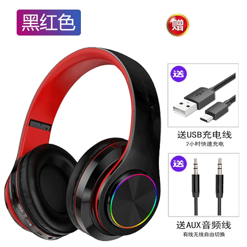 Bluetooth Headphone Head-Mounted with Microphone Mobile Phone Computer Universal Headset like Subwoofer