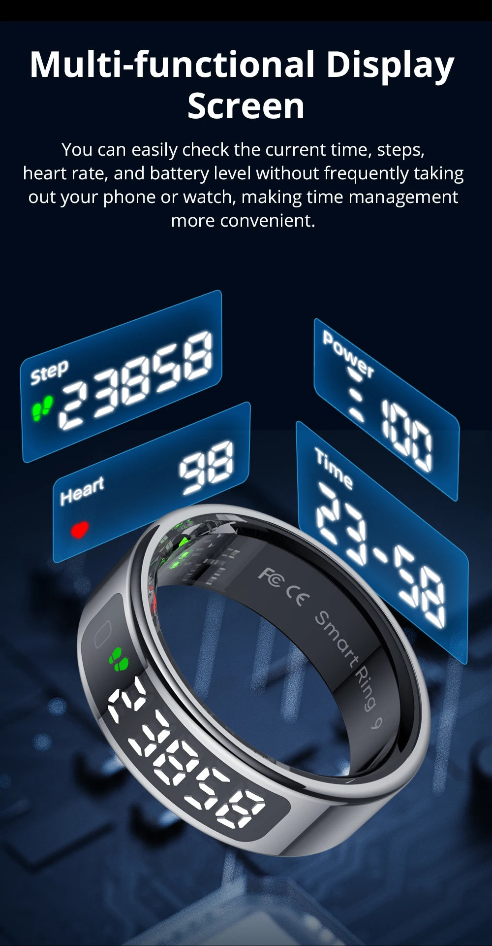 SEP R12 Smart Ring Waterproof Fitness & Health Tracking Ring