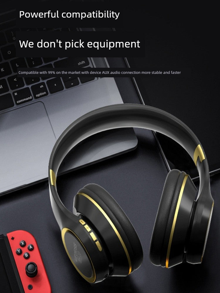 Bluetooth Headphone Head-Mounted with Microphone Mobile Phone Computer Universal Headset like Subwoofer