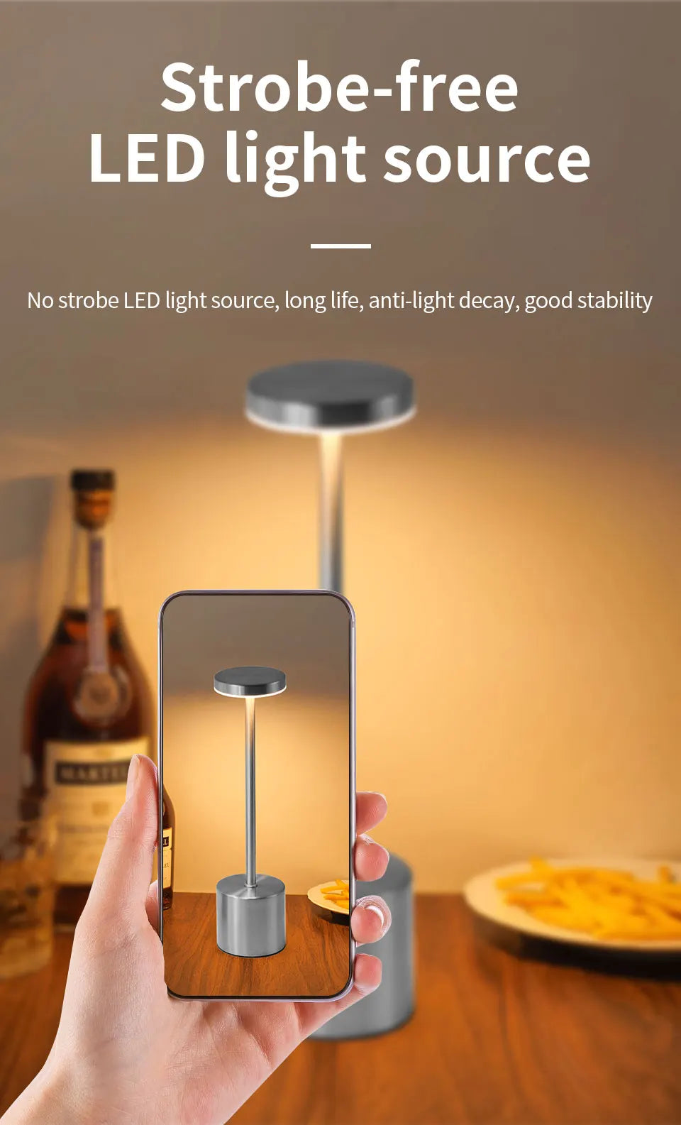 SEP Rechargeable LED Table Lamp Bedside & Dining Light with Adjustable Brightness