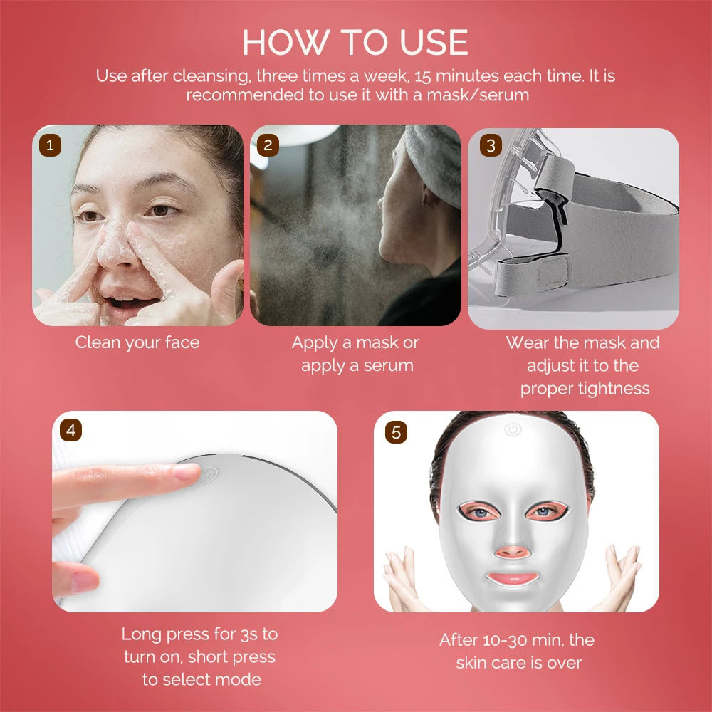 SEP Wireless LED Beauty Mask Skin Tightening & Anti-Aging Facial Neck Device