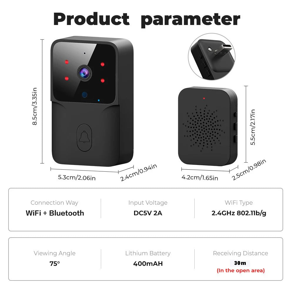 SEP Tuya WiFi Doorbell Battery Powered Smart Video Doorbell for Home