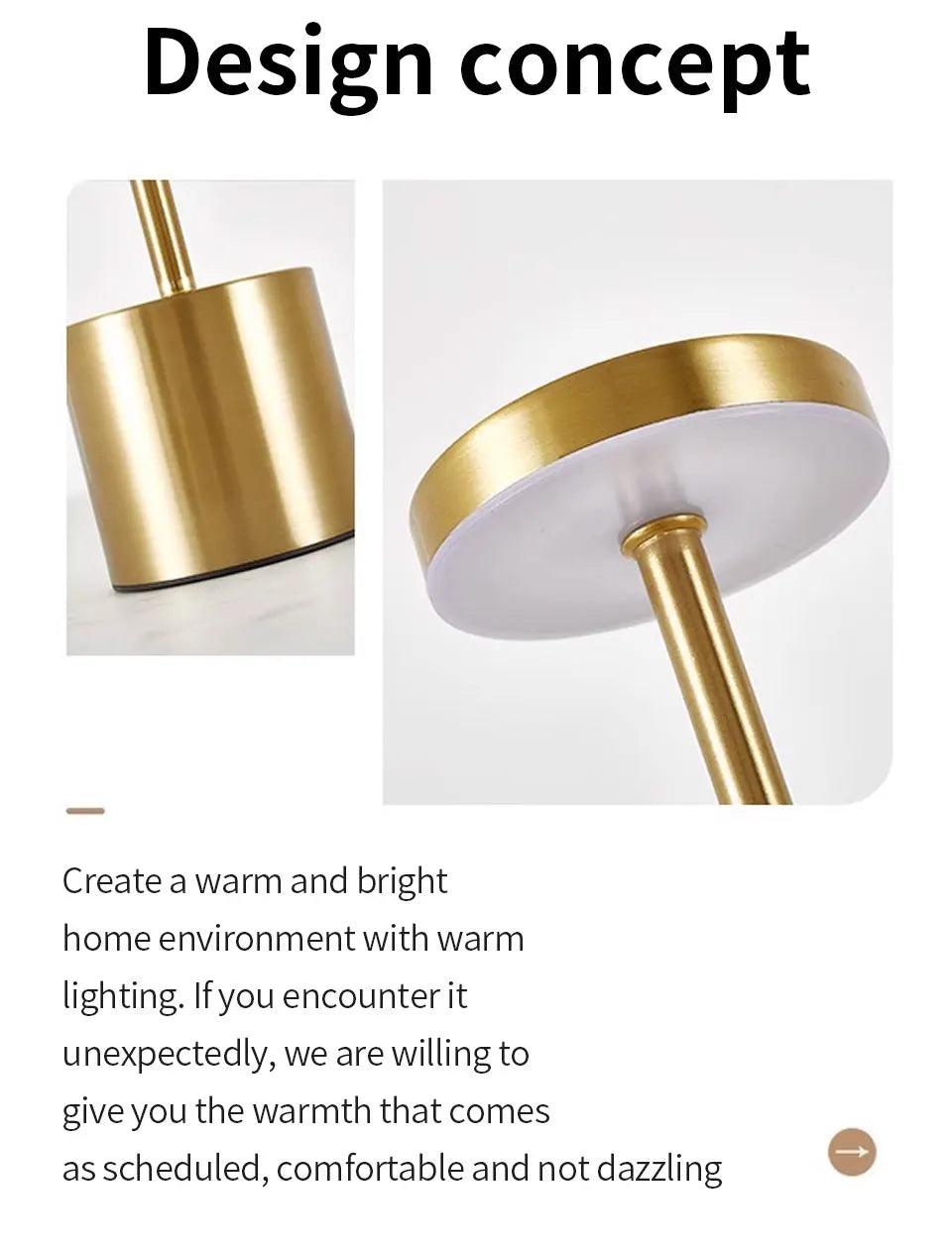 SEP Rechargeable LED Table Lamp Bedside & Dining Light with Adjustable Brightness