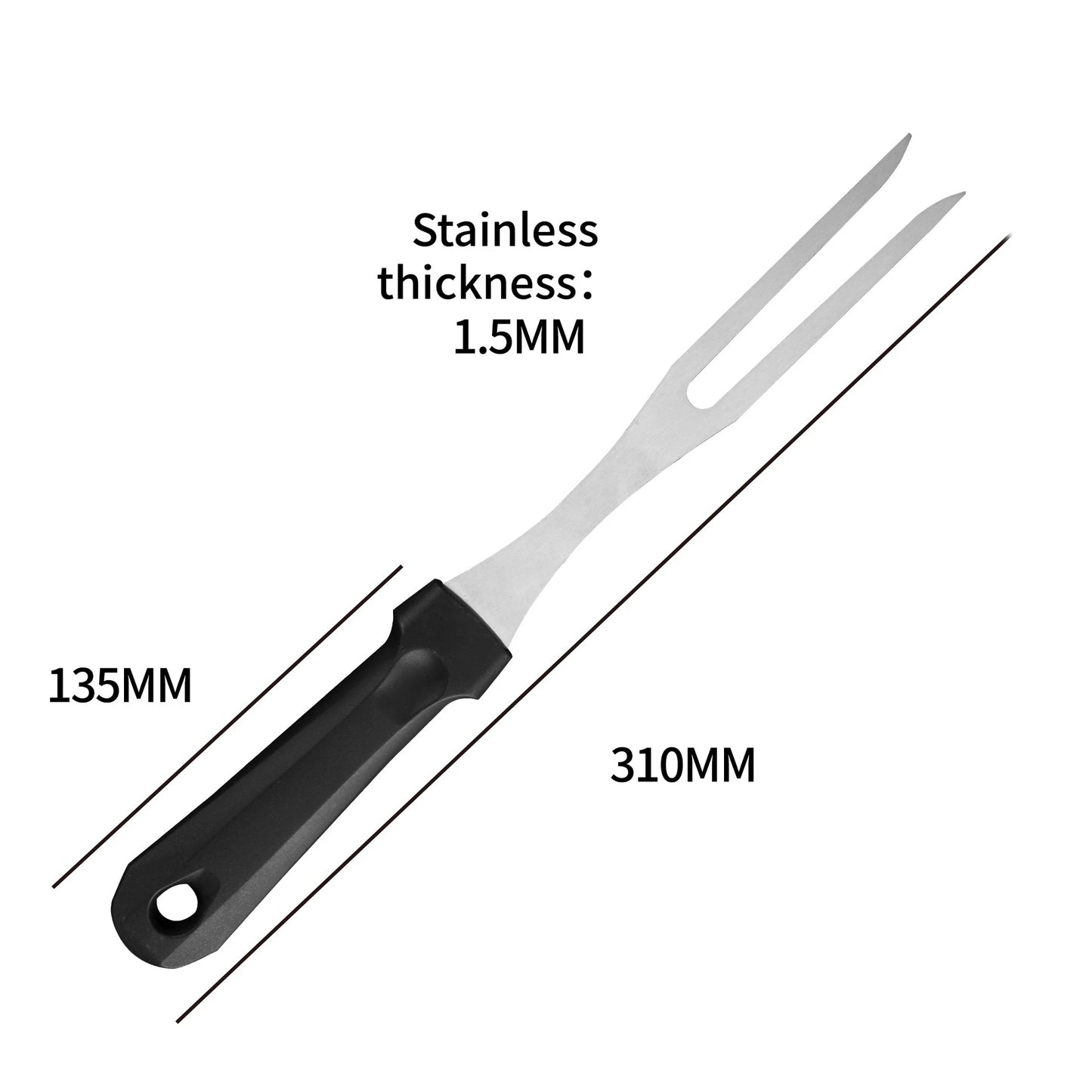 Meat Fork Stainless Steel Meat Carving Fork with Long Handle Sharp Prong Grill Fork Serving Fork for Chicken Turkey Beef JT566