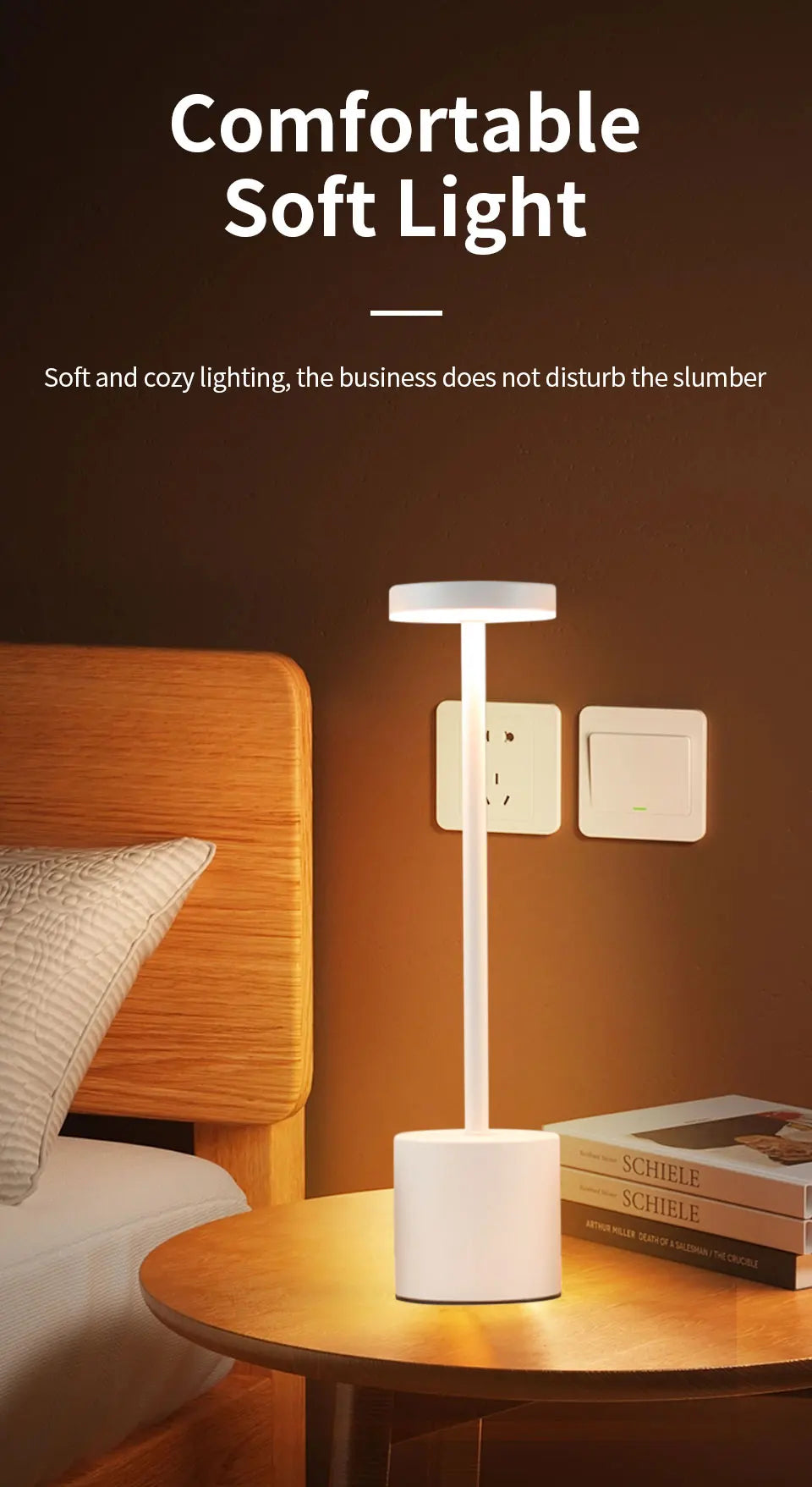 SEP Rechargeable LED Table Lamp Bedside & Dining Light with Adjustable Brightness