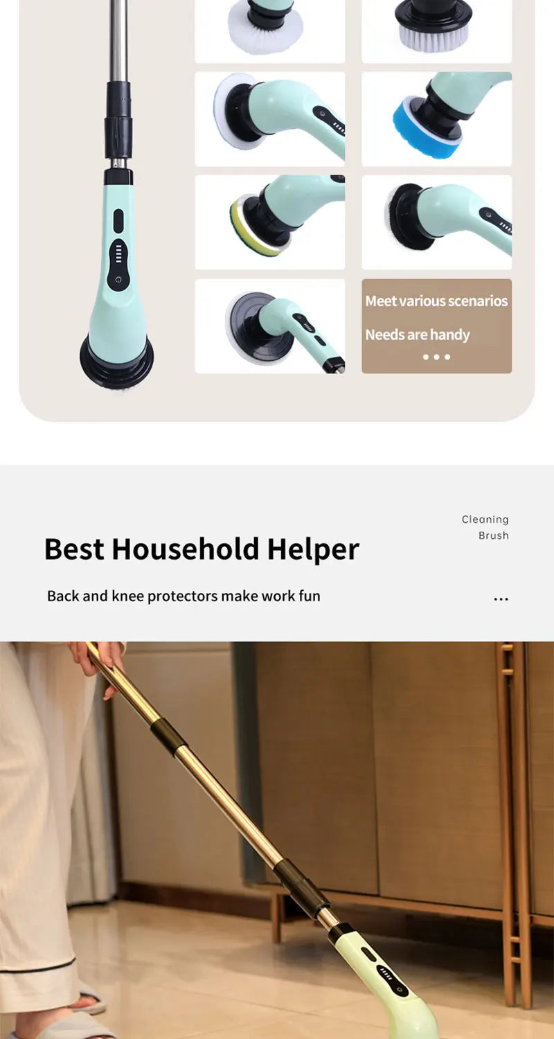 SEP 9-in-1 Electric Cleaning Brush Spin Scrubber for Kitchen, Bathroom & Home