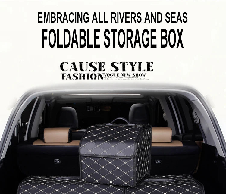 SEP Premium Car Storage Box Multiuse Folding Leather Organizer