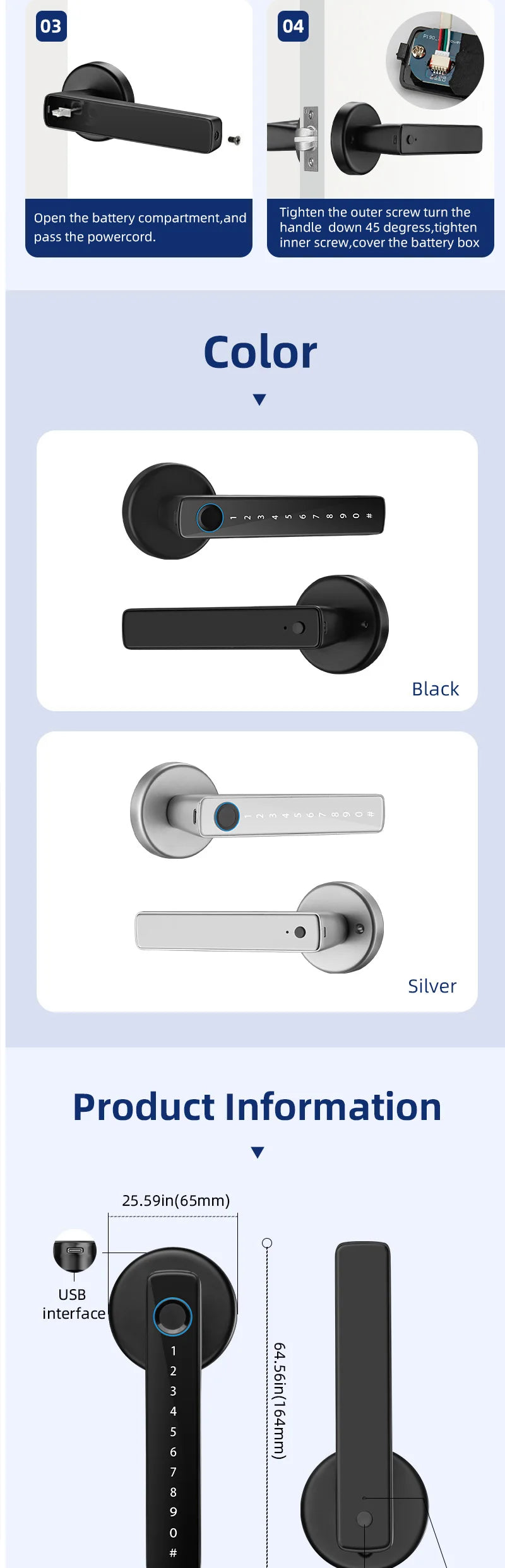 SEP Electronic Door Lock Fingerprint, Password & IC Card Unlock for Home
