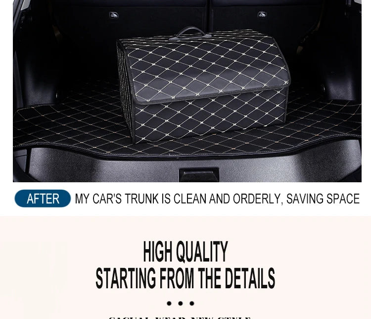 SEP Premium Car Storage Box Multiuse Folding Leather Organizer
