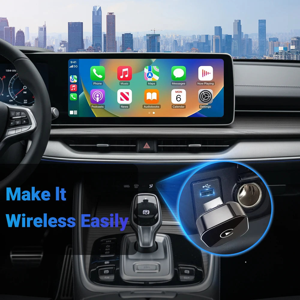 XUDA 2in1 Wireless CarPlay Adapter Android Auto AI Smart Box Car Intelligent Systems For VW Toyota Nissan Honda Ford Benz