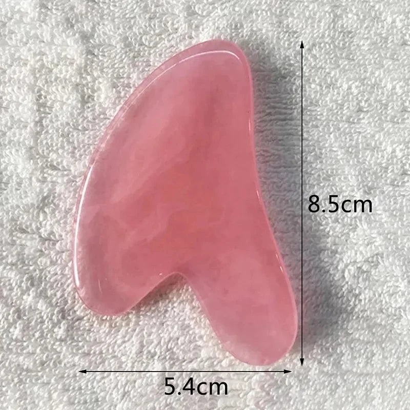 Gua Sha Board Heart-Shaped Natural Pink Green Resin Jade Scraper Facial SPA Neck Massager Portable Skin Care Beauty Healty TooL