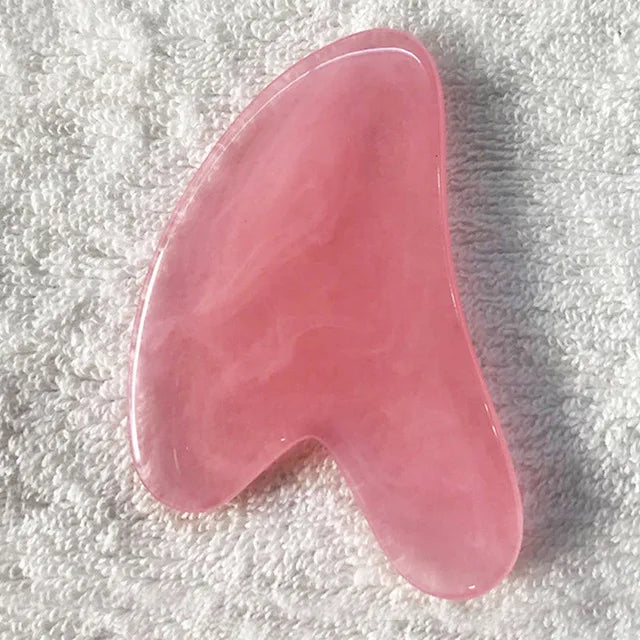 Gua Sha Board Heart-Shaped Natural Pink Green Resin Jade Scraper Facial SPA Neck Massager Portable Skin Care Beauty Healty TooL