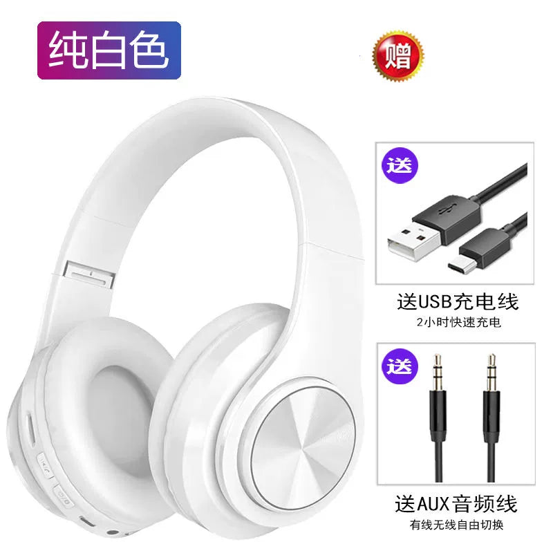 Bluetooth Headphone Head-Mounted with Microphone Mobile Phone Computer Universal Headset like Subwoofer