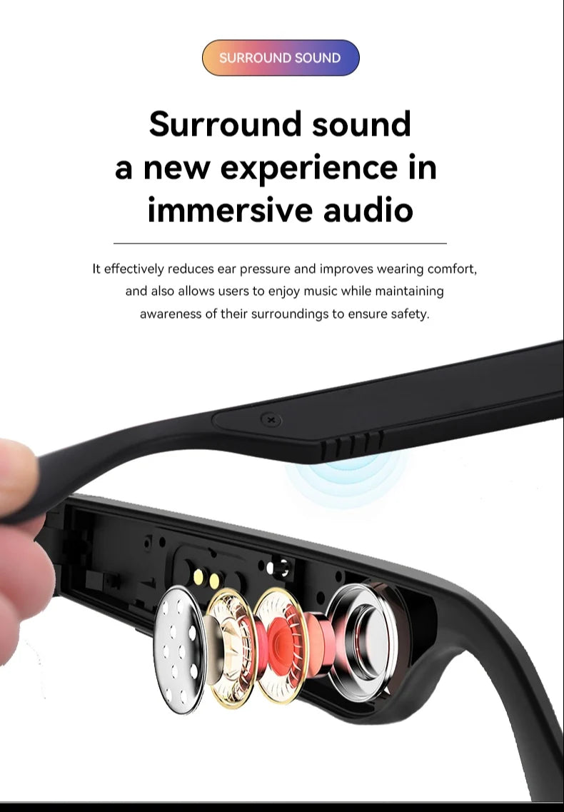 New Camera Smart Music Women Men Sports Sunglasses Headphones Wireless Bluetooth Talking Headset HIFI Audio Bluetooth Glasses