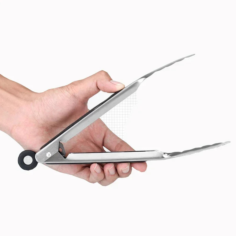 1Pcs BBQ Grill Tongs Salad Steak Spaghetti Candy Charcoal Meat Stainless Steel Camping Barbecue Kitchen Frying Food Clips Clamp