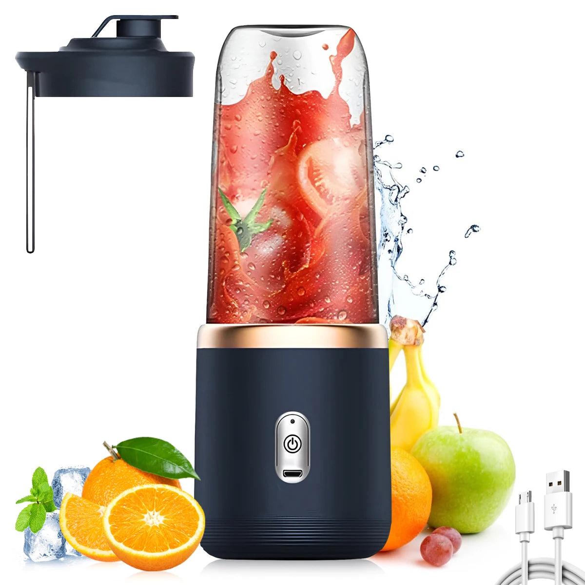 Portable Fruit Juice Blenders Summer Personal Electric Mini Bottle Home USB 6 Blades Juicer Cup Machine For Kitchen