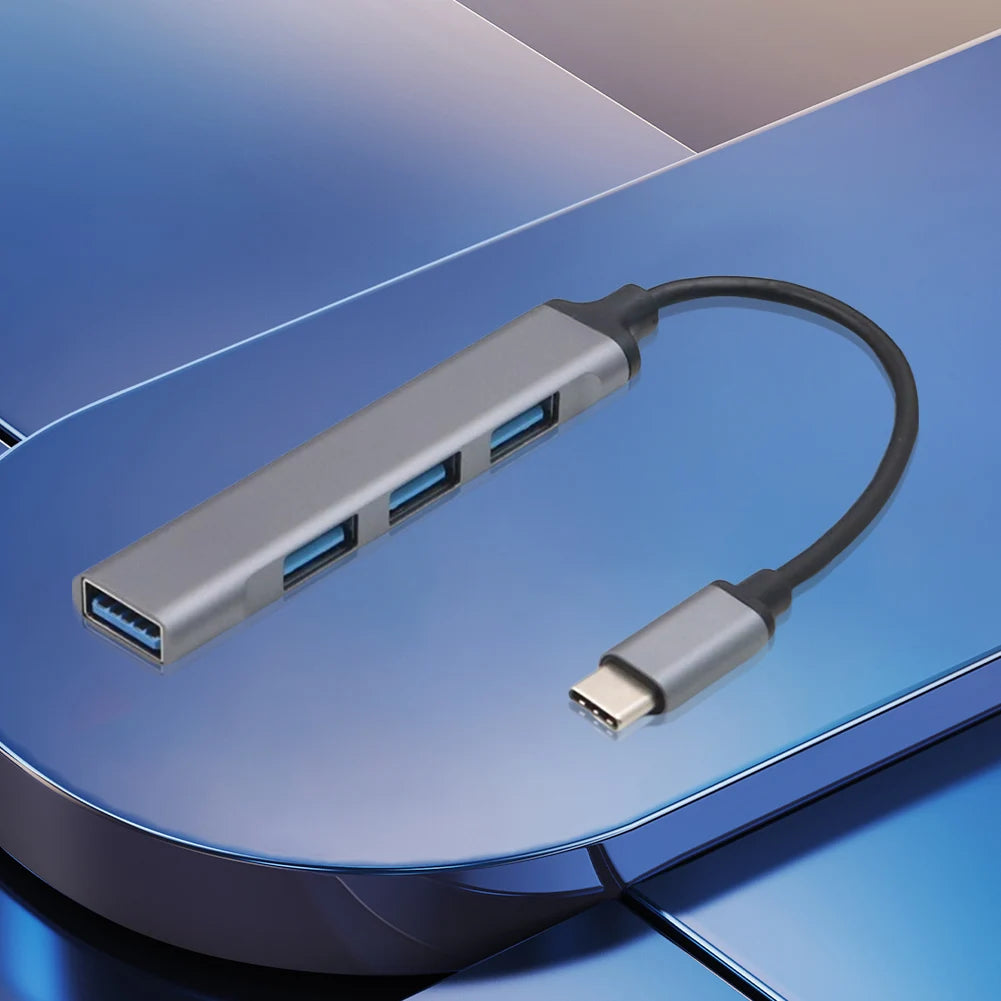 4-Port USB 3.0 Hub Adapter 5Gbps USB Splitter USB C To USB Hub Multiple USB 3.0 Hub USB Port Expander for Laptop
