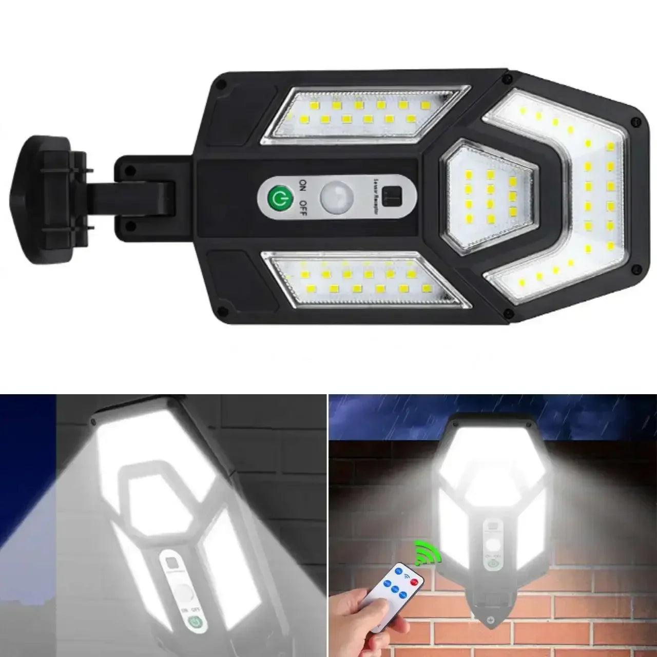 Solar Lamp 55LED Outdoor Sunlight Motion Sensor Remote Control Solar Focus Wall