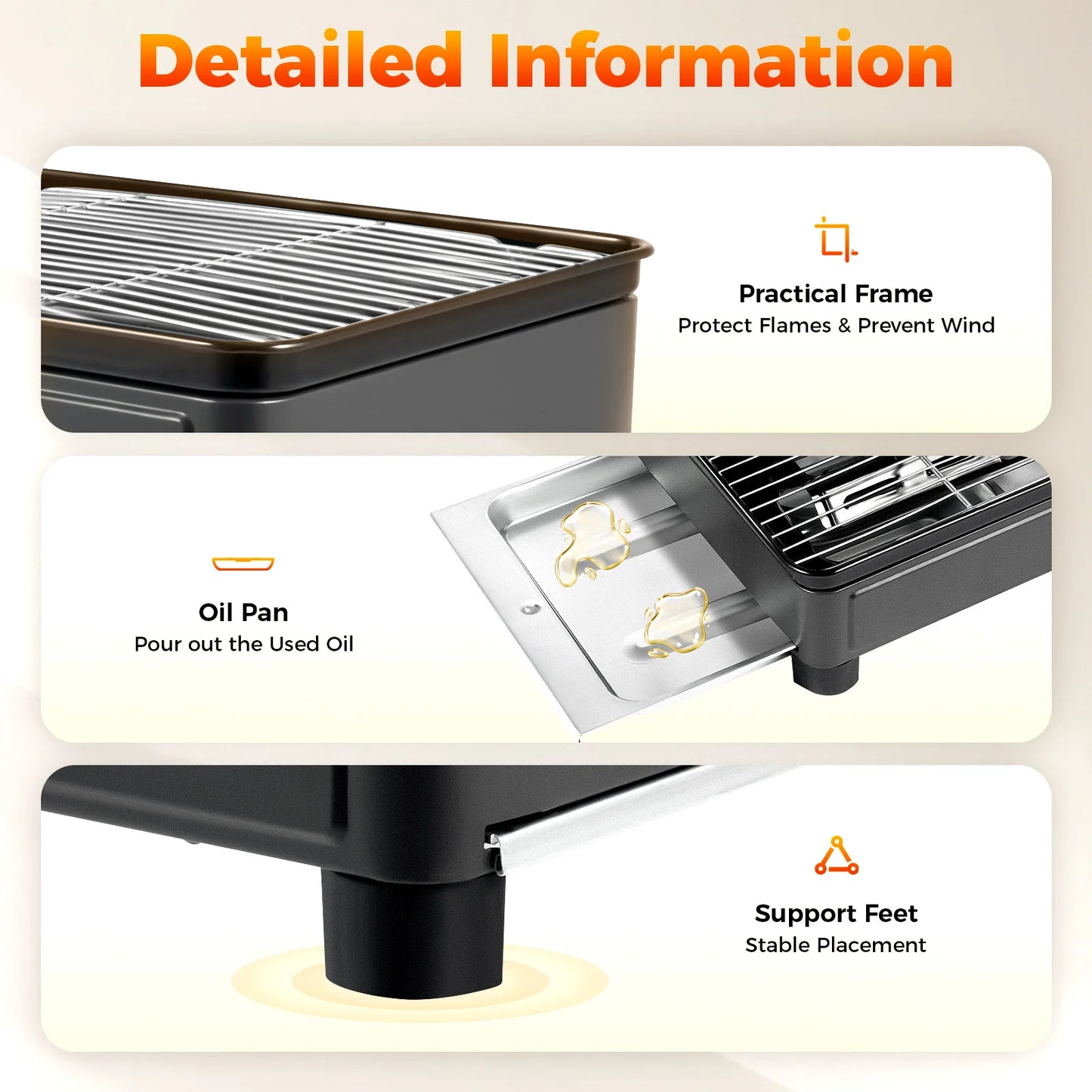 Portable Butane Grill Stove Camping Grill Gas Stove Free Standing BBQ Grill w/Grilling Net Carry Case for Camping Cooking