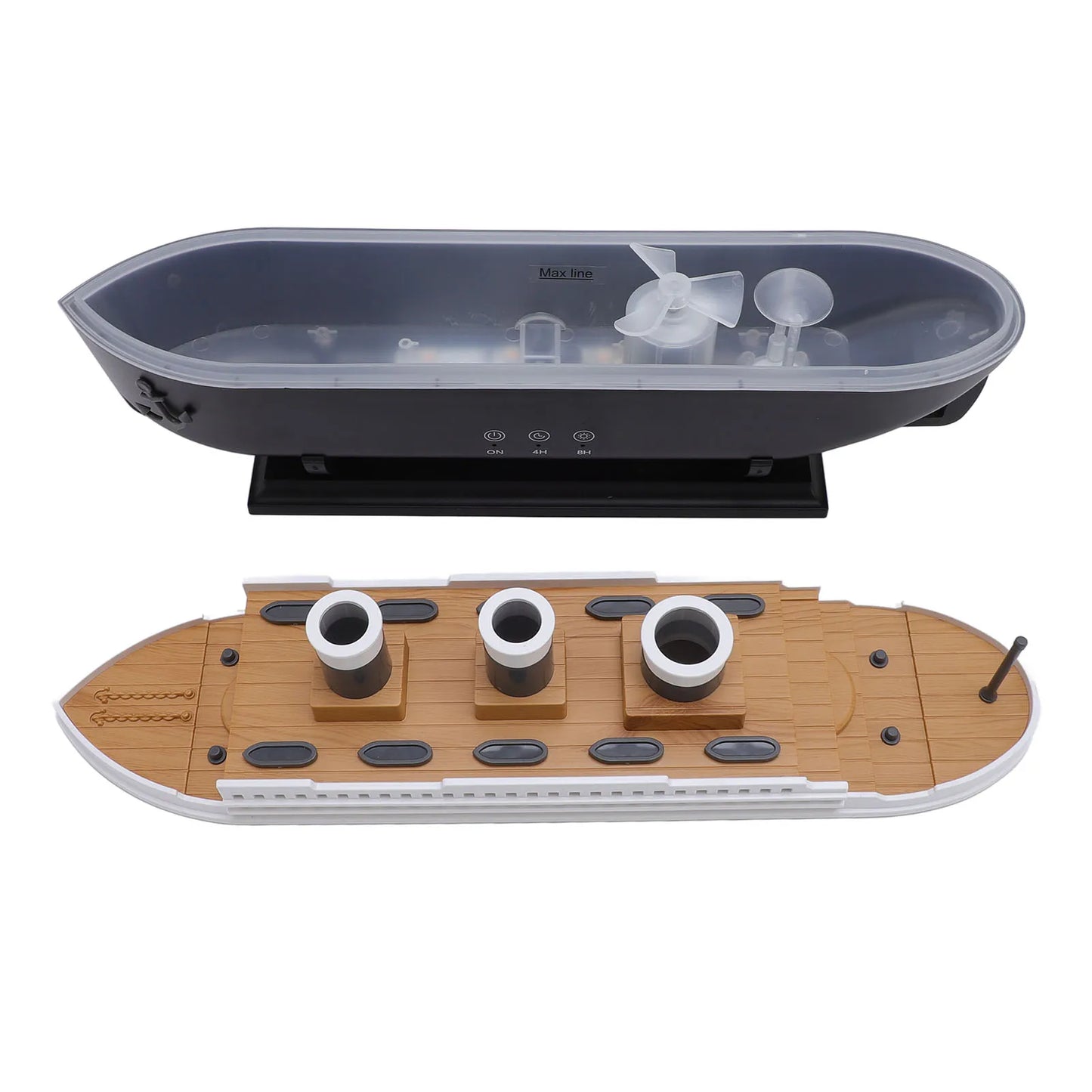 【HOT】Aromatherapy Diffuser 250ml Retro Ship Essential Oil Diffuser Desktop Humidifier with Remote Control for Bedroom Office