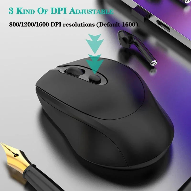 Rechargeable Wireless Computer Mouse 2.4G Bluetooth-Compatible Wireless Mouse USB Silent Gamer Mice For PC Laptop Macbook Tablet