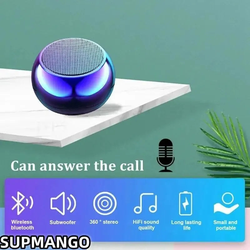 Supmango Portable Bluetooth Speaker Mini Wireless Subwoofer with Heavy Stereo Sound