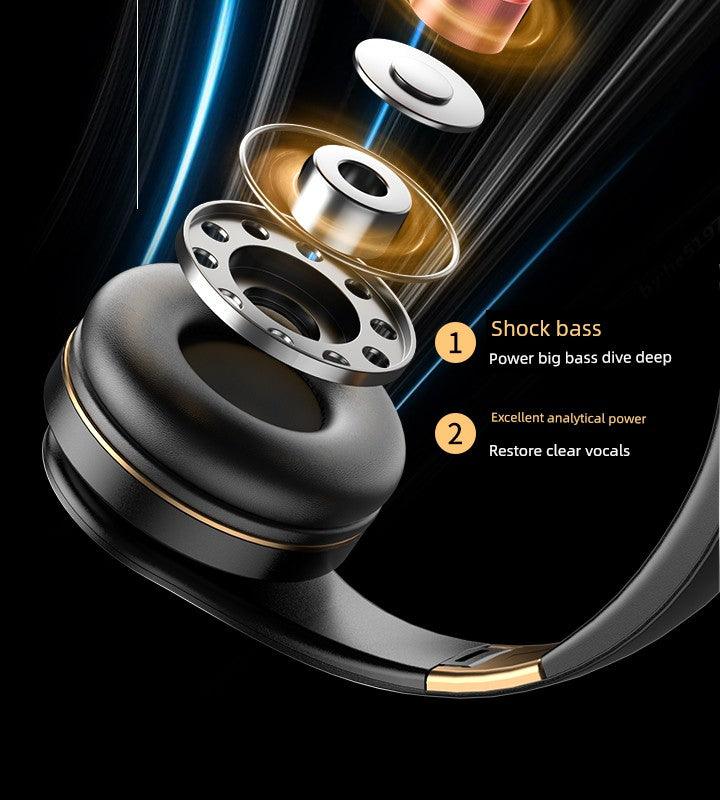 Bluetooth Headphone Head-Mounted with Microphone Mobile Phone Computer Universal Headset like Subwoofer