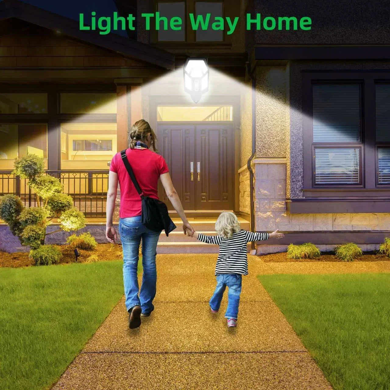 Solar Lamp 55LED Outdoor Sunlight Motion Sensor Remote Control Solar Focus Wall