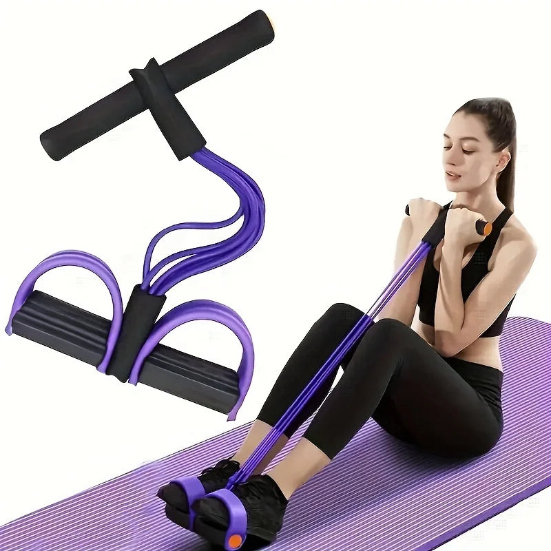 6-Tube Resistance Band, Multi-Functional Elastic Yoga Pull Rope for Arms, Legs, Waist & Abs, Durable Latex Fitness Equipment