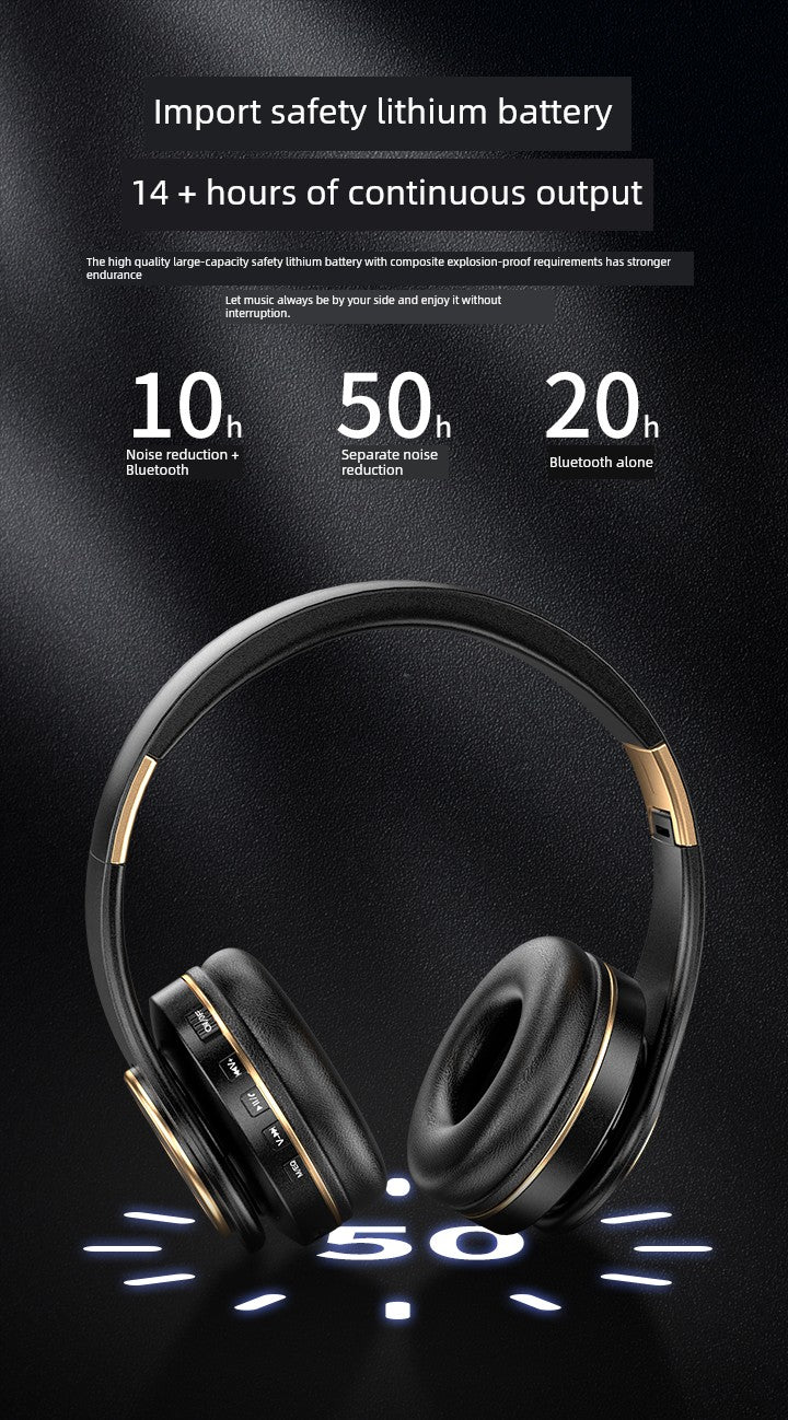 Bluetooth Headphone Head-Mounted with Microphone Mobile Phone Computer Universal Headset like Subwoofer