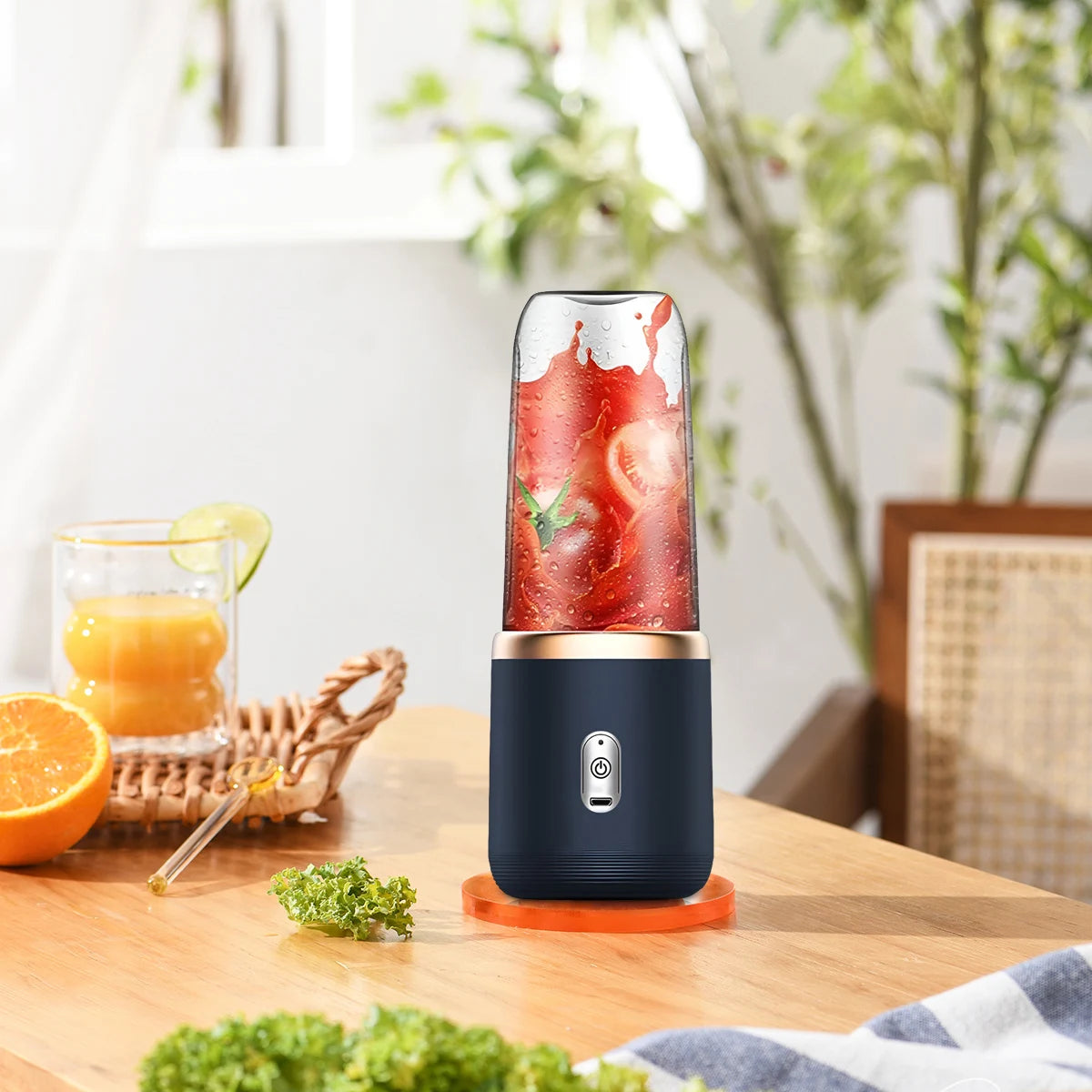 Portable Fruit Juice Blenders Summer Personal Electric Mini Bottle Home USB 6 Blades Juicer Cup Machine For Kitchen