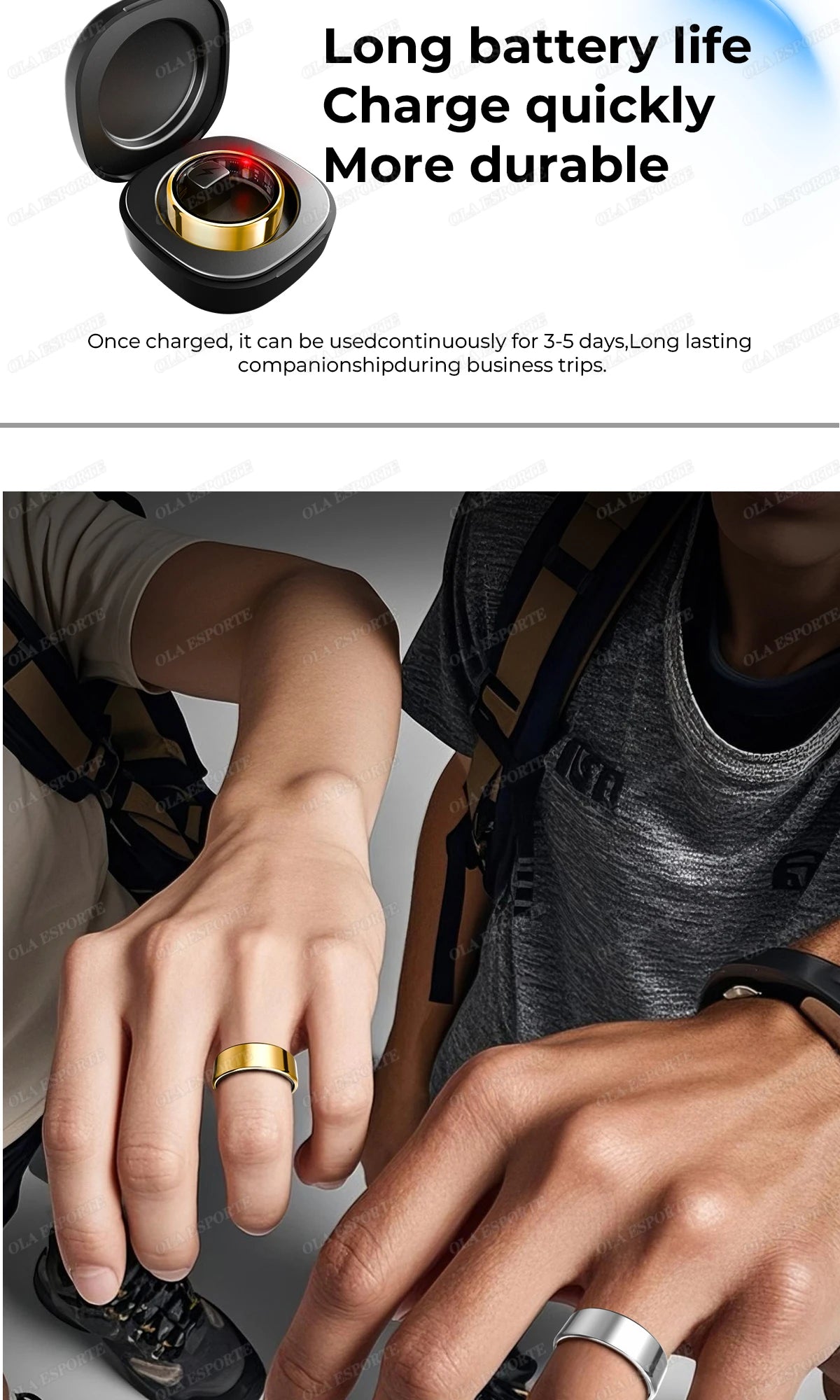 New R09 Smart Ring Men Women with Charging Case,Heart Rate Blood Oxygen,Skin Temperature Monitor,5ATM Waterproof For Android IOS