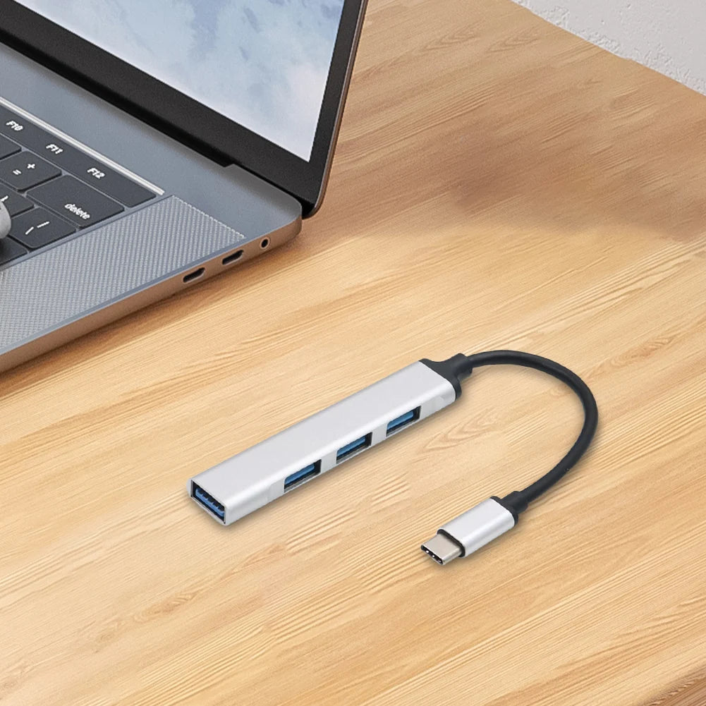 4-Port USB 3.0 Hub Adapter 5Gbps USB Splitter USB C To USB Hub Multiple USB 3.0 Hub USB Port Expander for Laptop