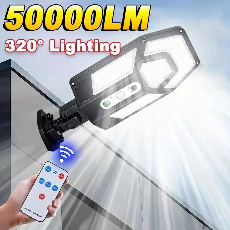 Solar Lamp 55LED Outdoor Sunlight Motion Sensor Remote Control Solar Focus Wall