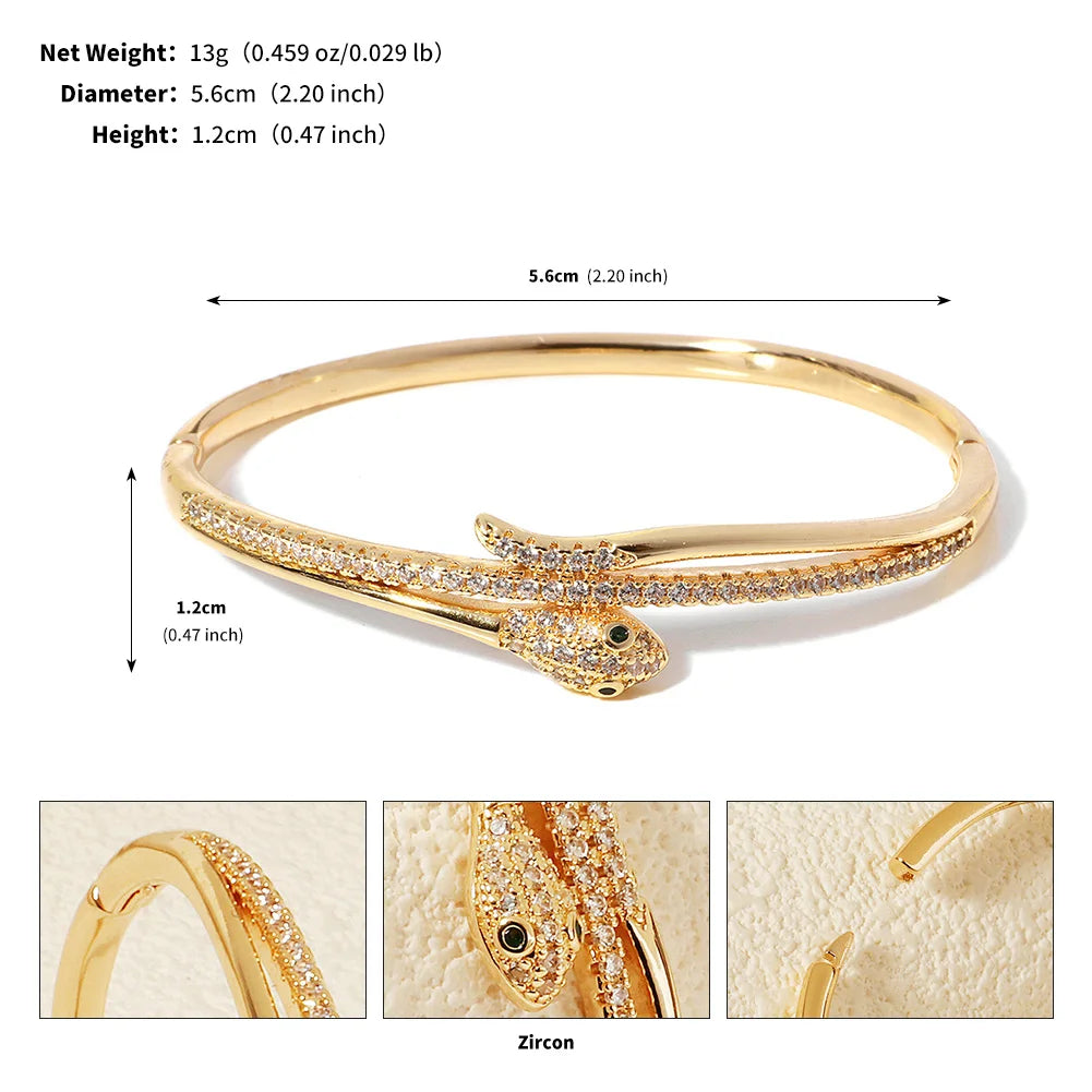 Europe and America Classic Snake Bracelet For Women Stainless Steel Zirconia Jewelry