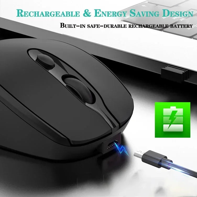 Rechargeable Wireless Computer Mouse 2.4G Bluetooth-Compatible Wireless Mouse USB Silent Gamer Mice For PC Laptop Macbook Tablet