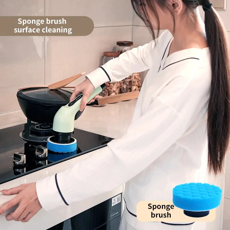 SEP 9-in-1 Electric Cleaning Brush Spin Scrubber for Kitchen, Bathroom & Home