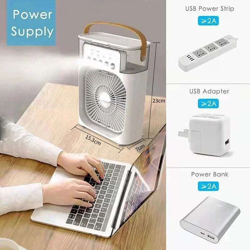 SEP 4-in-1 Portable Desk Fan Air Conditioner, Misting & Humidifier for Home/Office