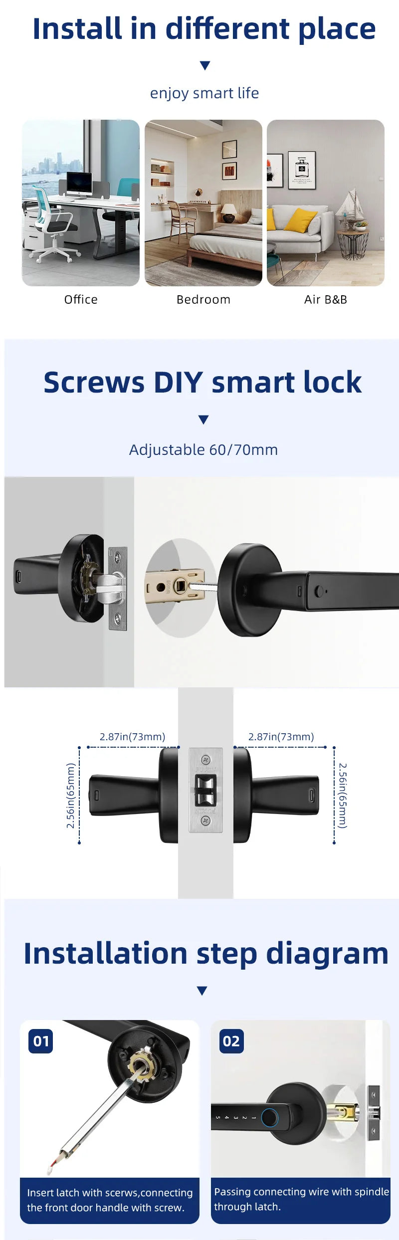 SEP Electronic Door Lock Fingerprint, Password & IC Card Unlock for Home