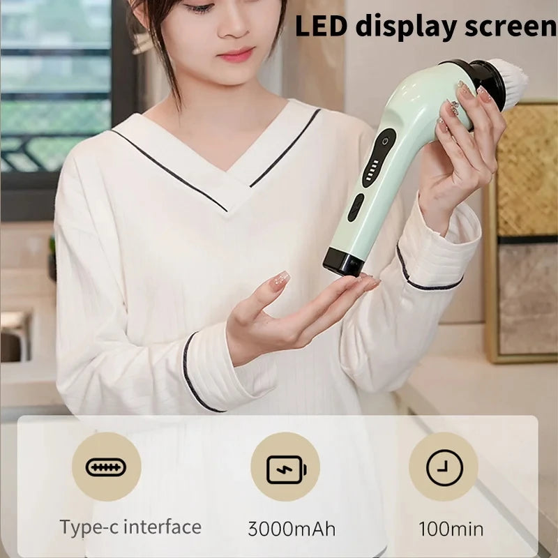 SEP 9-in-1 Electric Cleaning Brush Spin Scrubber for Kitchen, Bathroom & Home