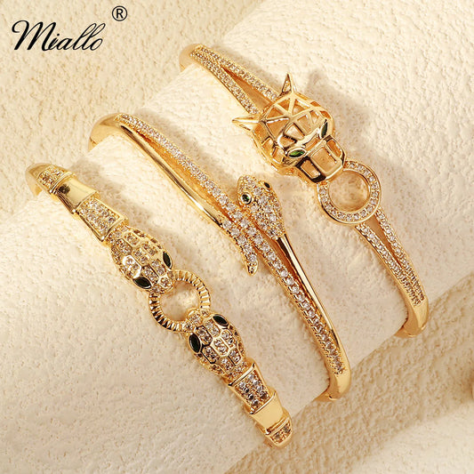 Europe and America Classic Snake Bracelet For Women Stainless Steel Zirconia Jewelry