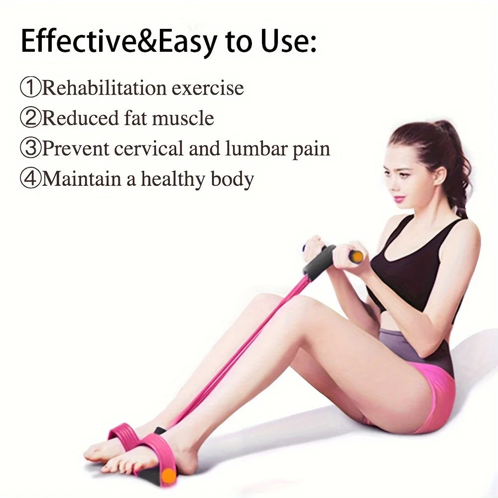 6-Tube Resistance Band, Multi-Functional Elastic Yoga Pull Rope for Arms, Legs, Waist & Abs, Durable Latex Fitness Equipment