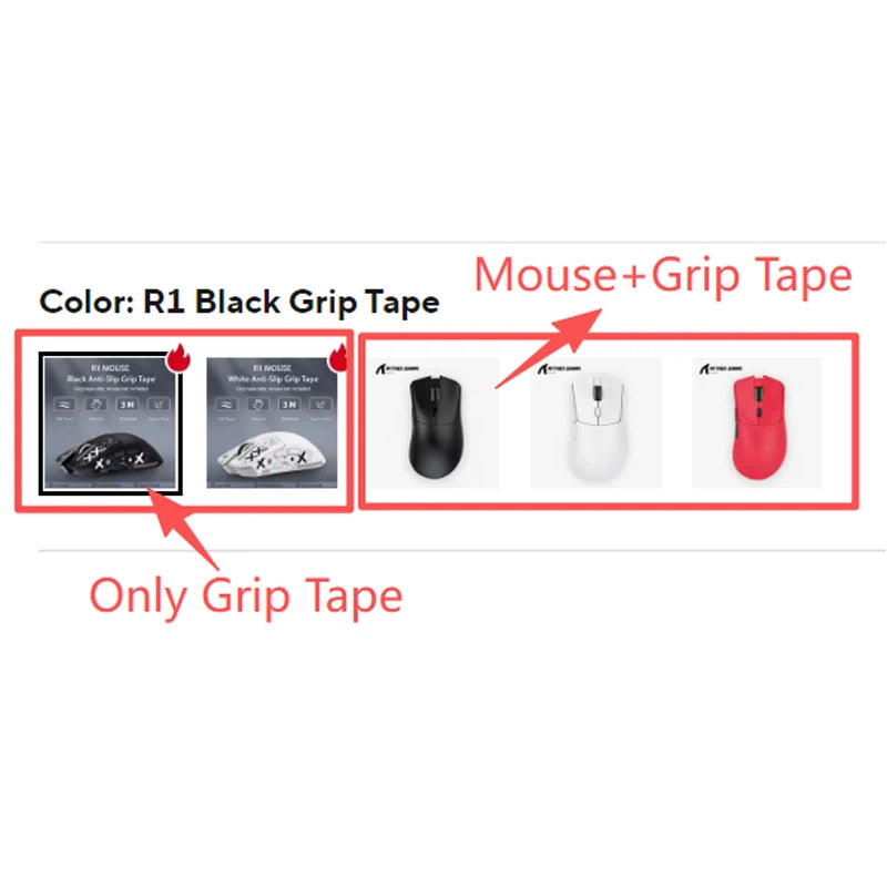 Attack Shark R1 Bluetooth Mouse and Grip Tape not Included Mouse 1000 Hz PAW3311 Sensor,Rechargeable Tri-mode,Ergonomic
