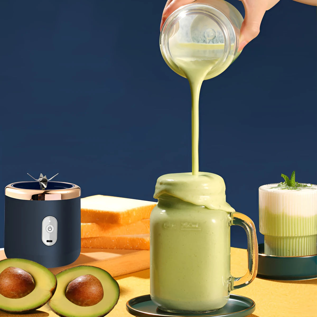 Portable Fruit Juice Blenders Summer Personal Electric Mini Bottle Home USB 6 Blades Juicer Cup Machine For Kitchen